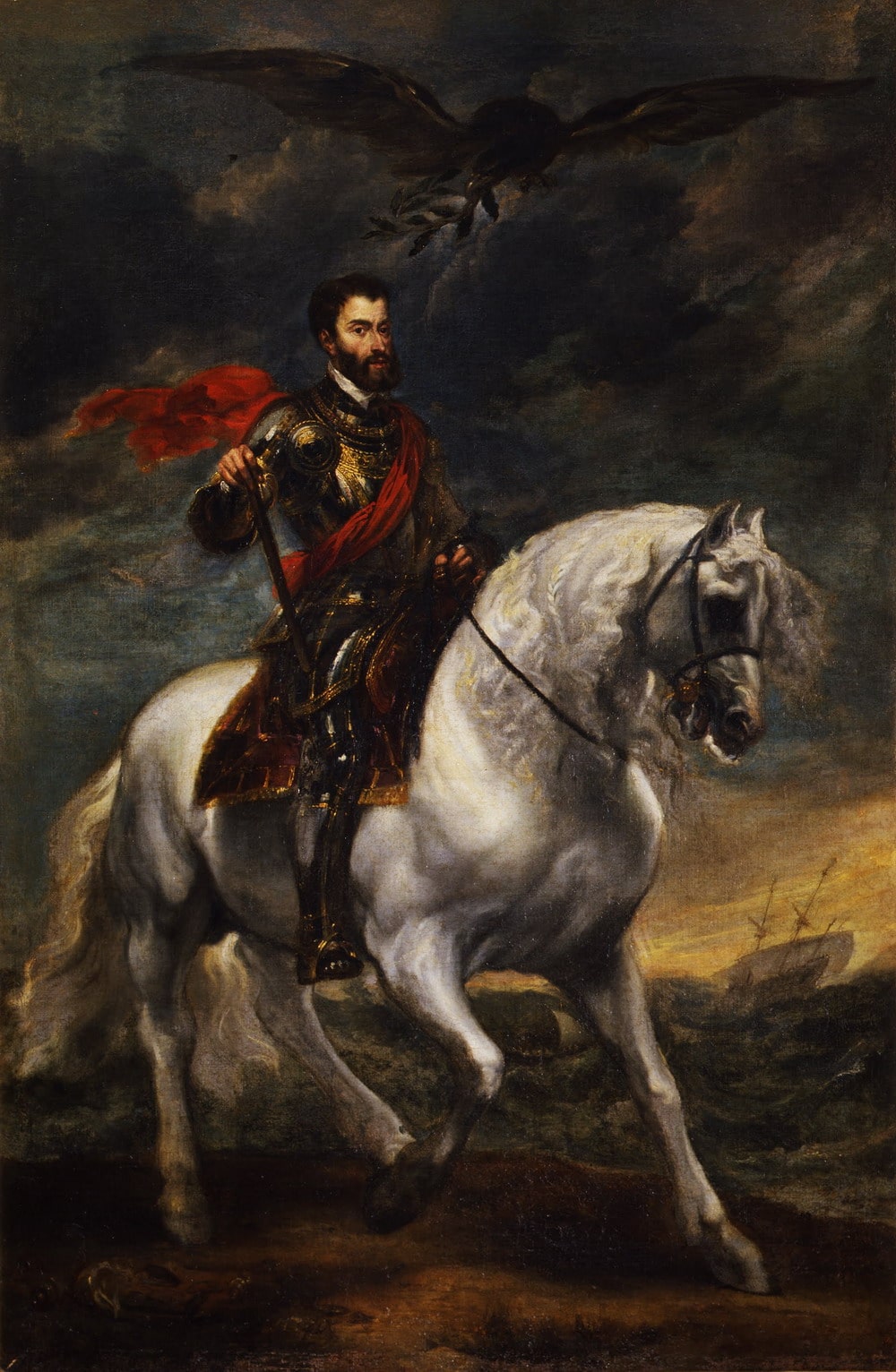 Antoon van Dyck (1599-1641), “Ritratto equestre dell’imperatore Carlo V”, 1620 c.a, olio su tela. Firenze (Toscana – Italia), Galleria degli Uffizi